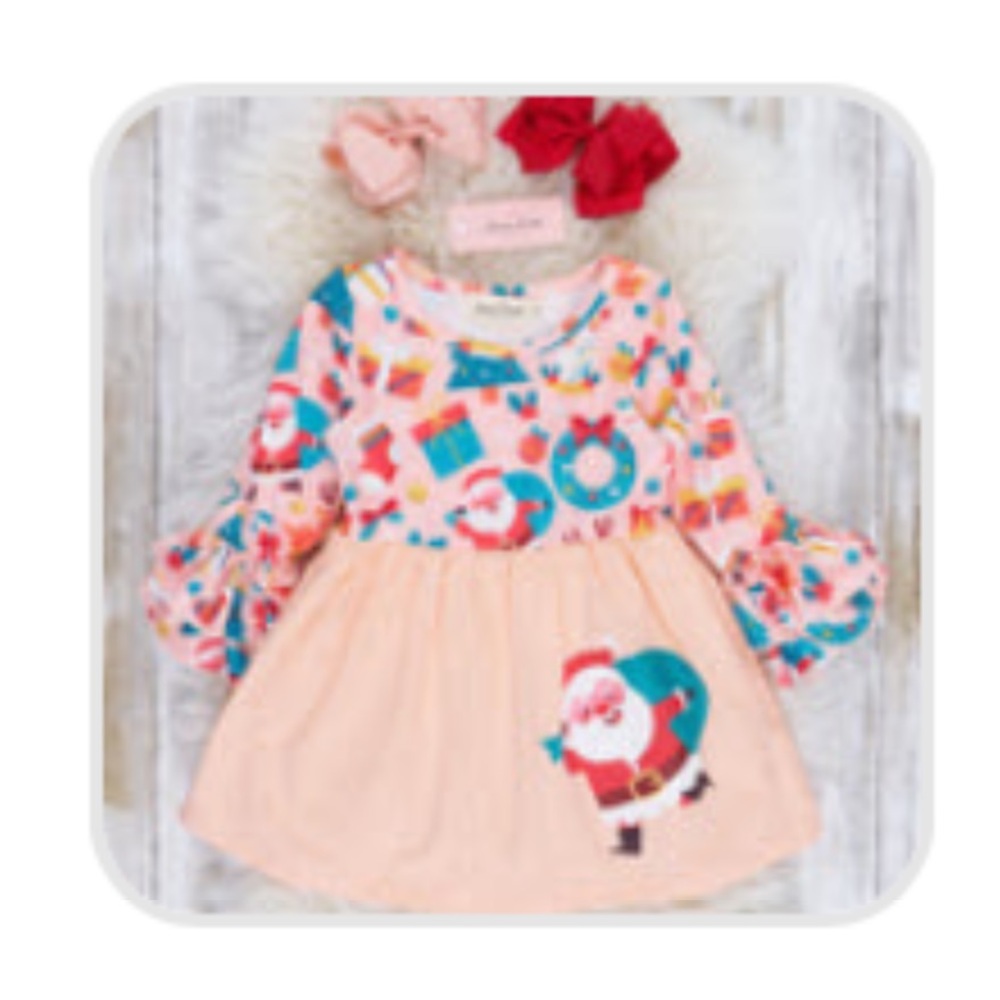Marie Nicole little girls dress 6yo /2xl- Festive Santa Dress / Christmas.